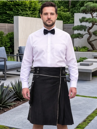 Kilt Utility Gótico Negro Premium Hecho a Medida