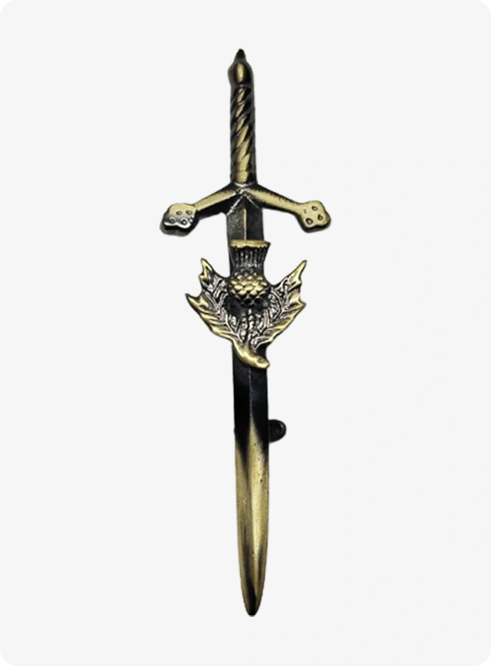 Custom Made Antique Thistle Sword Kilt Pin