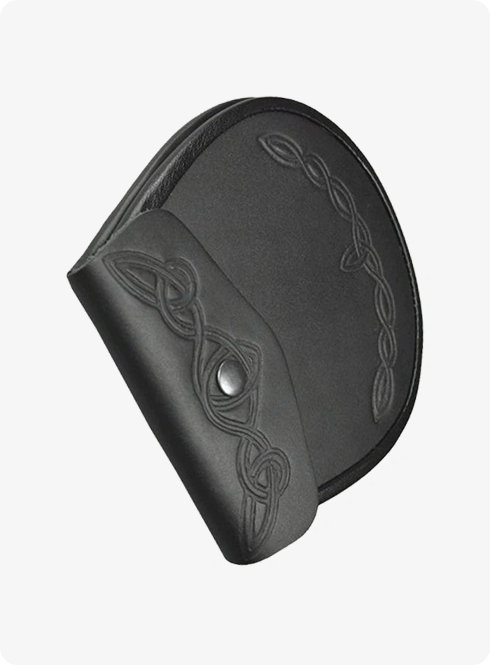 Handmade Black Celtic Knot Leather Sporran