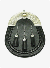 Black Dress Leather Kilt Sporran