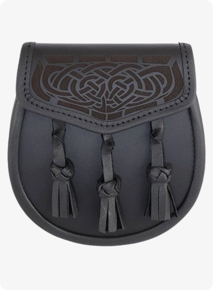 Custom Made Black Laser Etched Leather Sporran