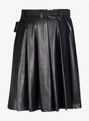 Black Leather Full Pleated Kilt