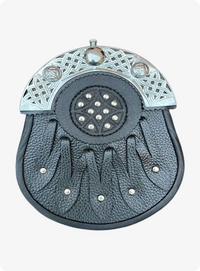 Black Leather Silver Cantle Sporran