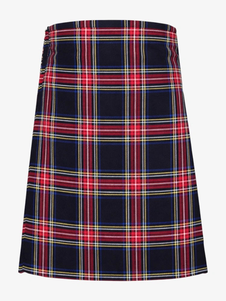 Black Stewart Tartan Kilt Front