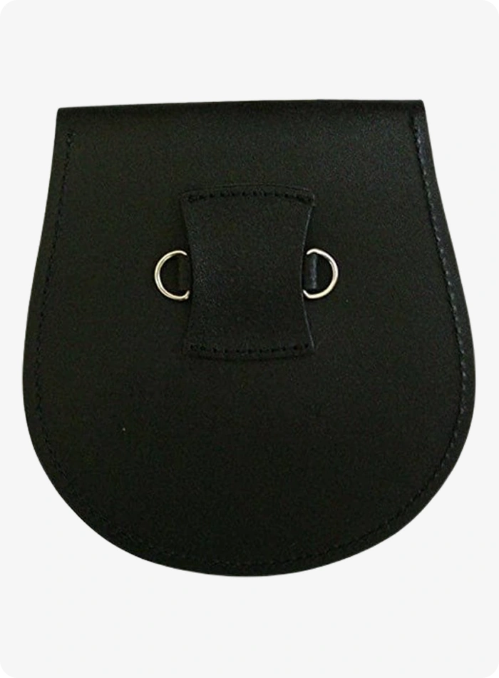 Custom Made Black Tassel Three Leather Sporran