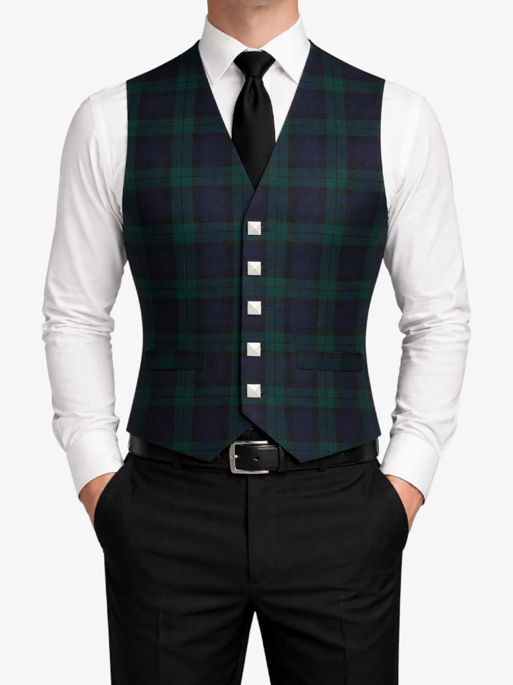 Black Watch Tartan Waistcoat
