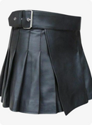 Black Women Leather Kilt