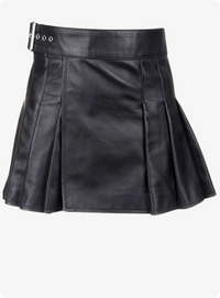 Black Women Leather Kilt