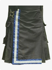 Custom Made Black and Blue Firefighter Kilt