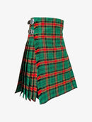 Green and red plaid kilt on a white background