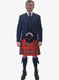 Blue Argyle Wedding Kilt Outfit