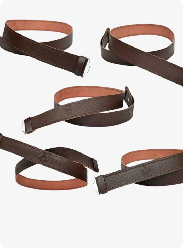 Custom Made Brown Leather Belt