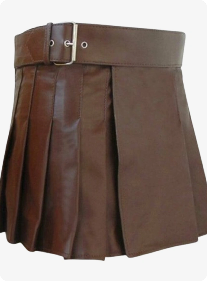 Brown Women's Leather Kilt