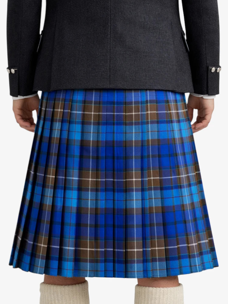 Buchanan Blue Tartan Kilt Model Back