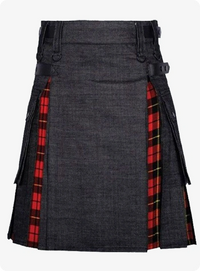 Buy Scottish Black Denim Kilt