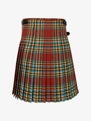 Plaid kilt with a colorful pattern on a white background