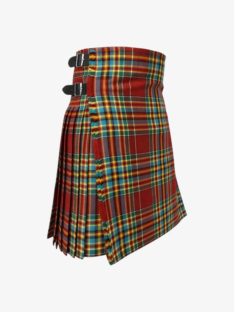 Plaid kilt with a white background