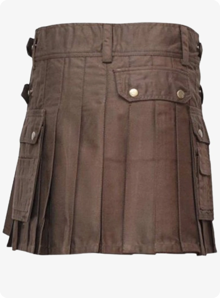 Custom Made Chocolate Brown Women Utility Kilt