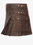 Chocolate Brown Women Utility Kilt