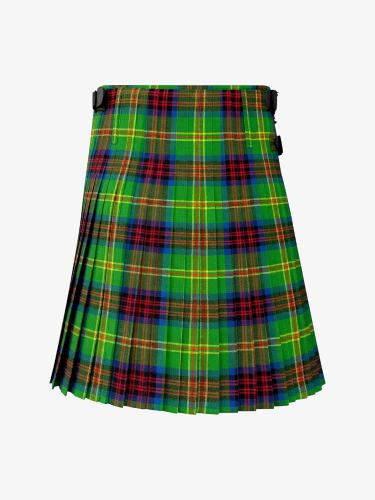 Green plaid kilt on a white background