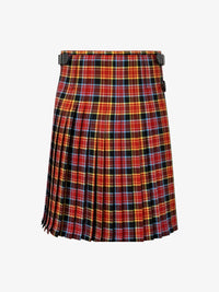Plaid kilt with a colorful pattern on a white background