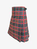 Plaid kilt with a belt on a white background