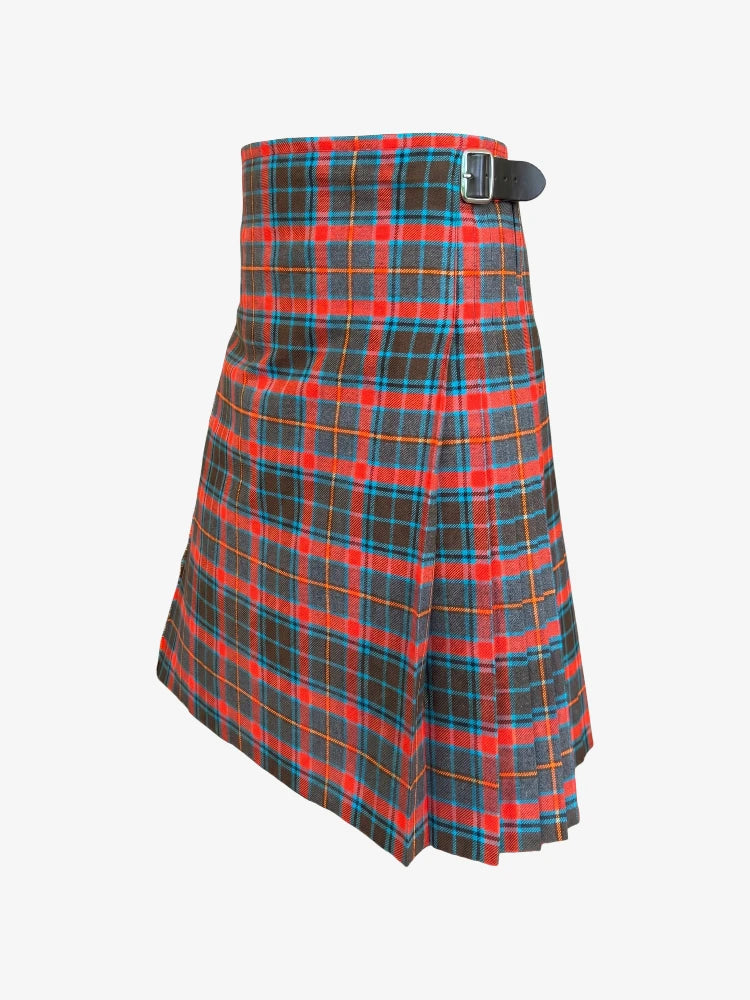 Plaid kilt with a belt on a white background