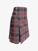 Plaid kilt with a belt on a white background