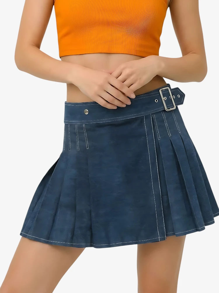 Kilt Vaquero Azul Oscuro Hecho a Medida para Mujer