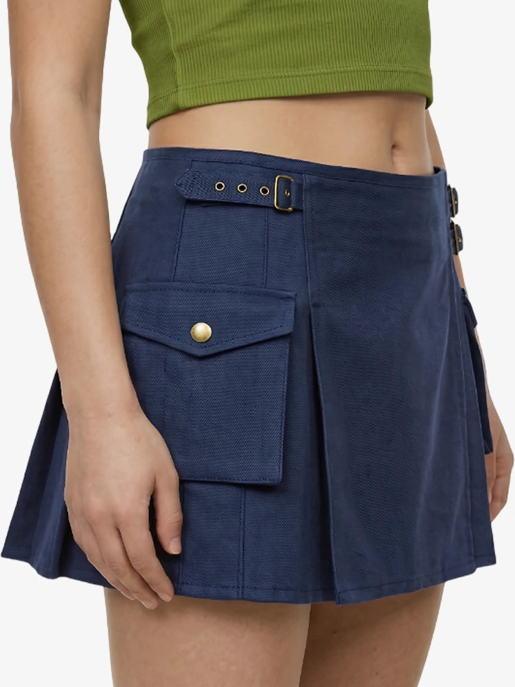 Kilt Utility Azul Oscuro Hecho a Medida para Mujer