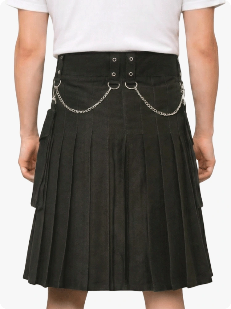 Custom Made Famous Cargo Utility Kilt With Golden Chains
