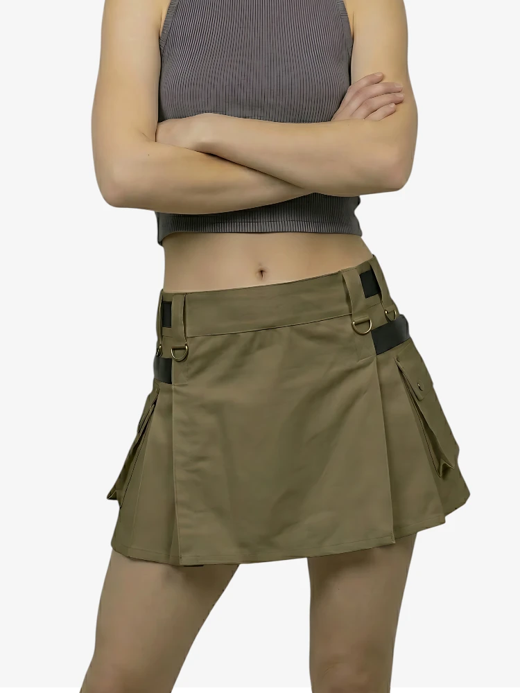 Kilt Utility Caqui Hecho a Medida para Mujer