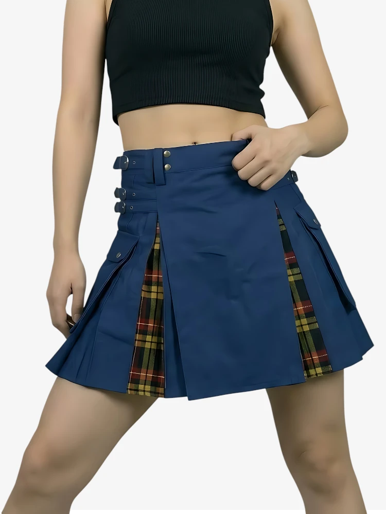 Kilt Híbrido Utility Azul Marino Hecho a Medida para Mujer