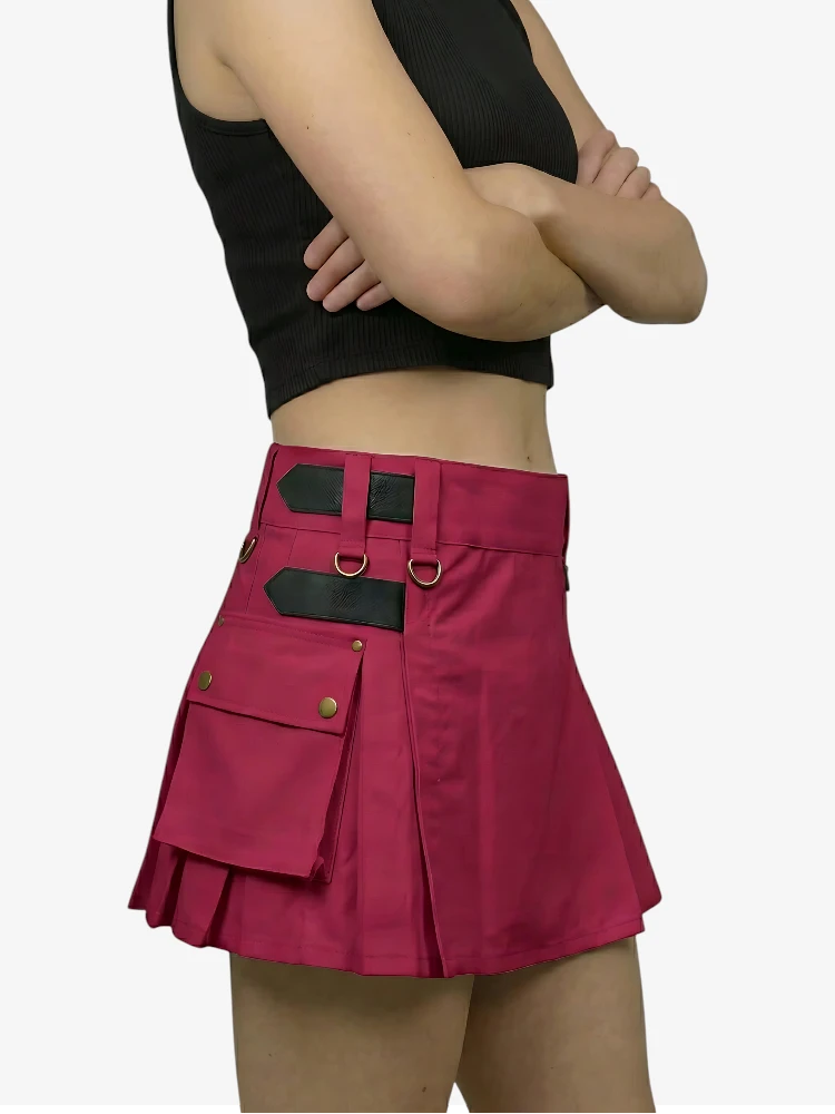 Kilt Utility Rosa Hecho a Medida para Mujer