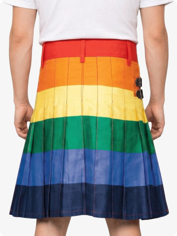 Custom Made Rainbow Fashion Utility Kilt