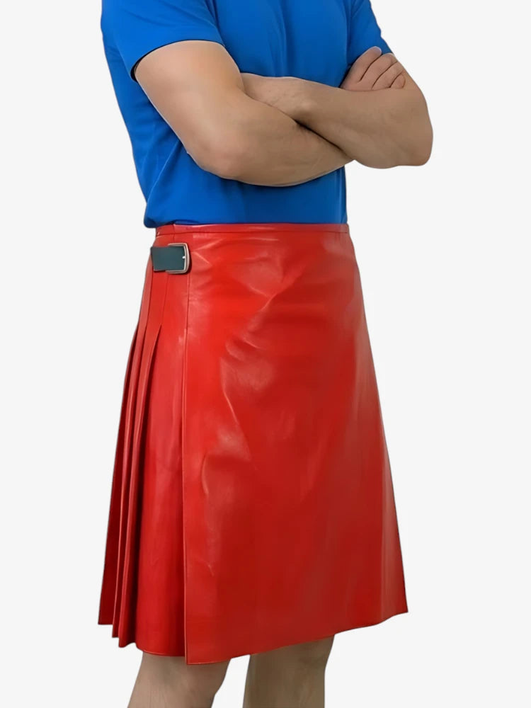 Kilt de cuero rojo hecho a medida