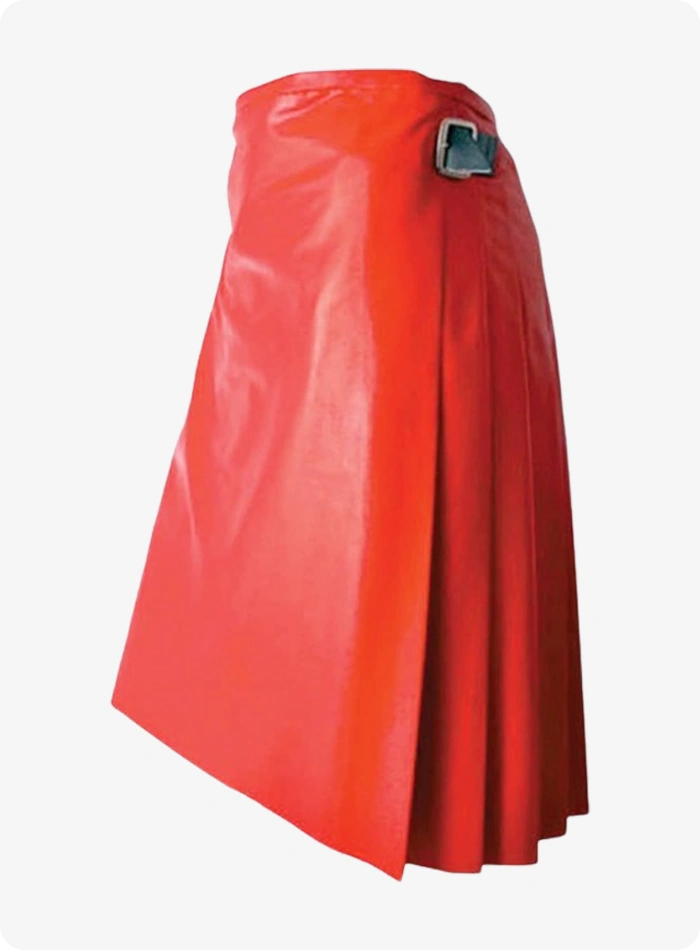 Custom Made Red Leather Kilt
