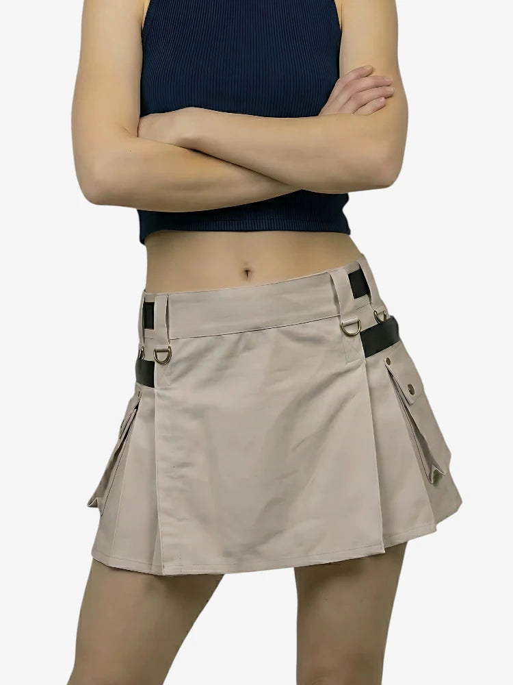 Kilt Utility Khaki Deluxe Escocia Hecho a Medida para Mujer