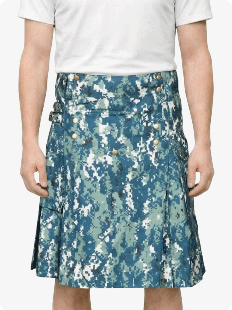 Custom Made Scottish Blue Tactical Kilt