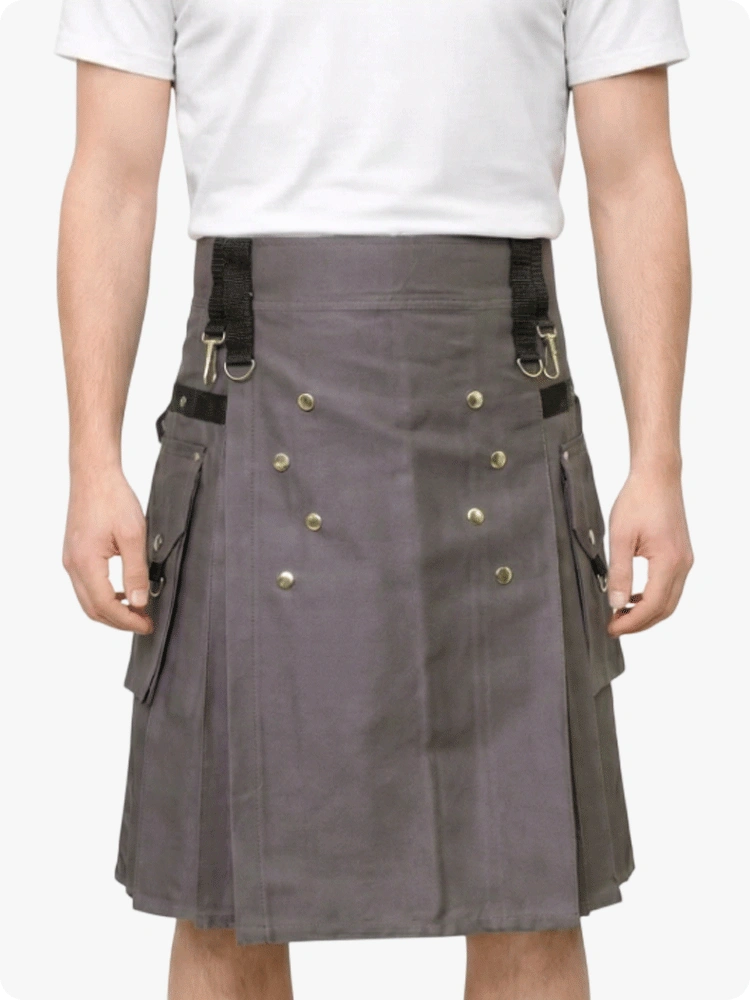 Custom Made Scottish Grey Utility Kilt