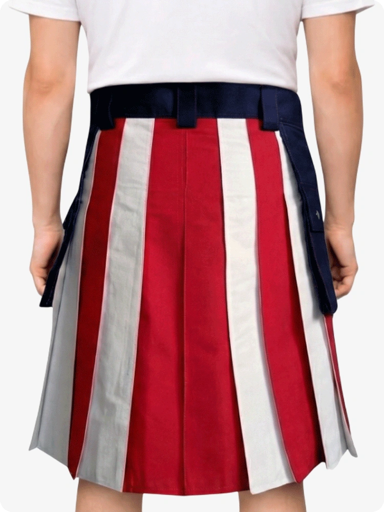 Custom Made Unisex US Flag Utility Kilt