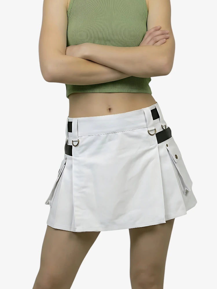 Kilt Utility Blanco Hecho a Medida para Mujer