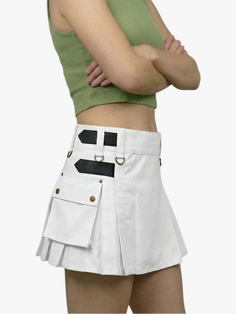 Kilt Utility Blanco Hecho a Medida para Mujer