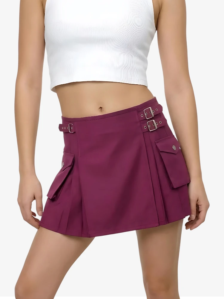 Kilt Utility Rosa de Algodón Hecho a Medida para Mujer