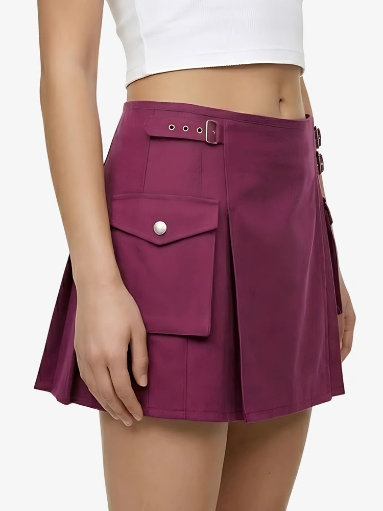 Kilt Utility Rosa de Algodón Hecho a Medida para Mujer