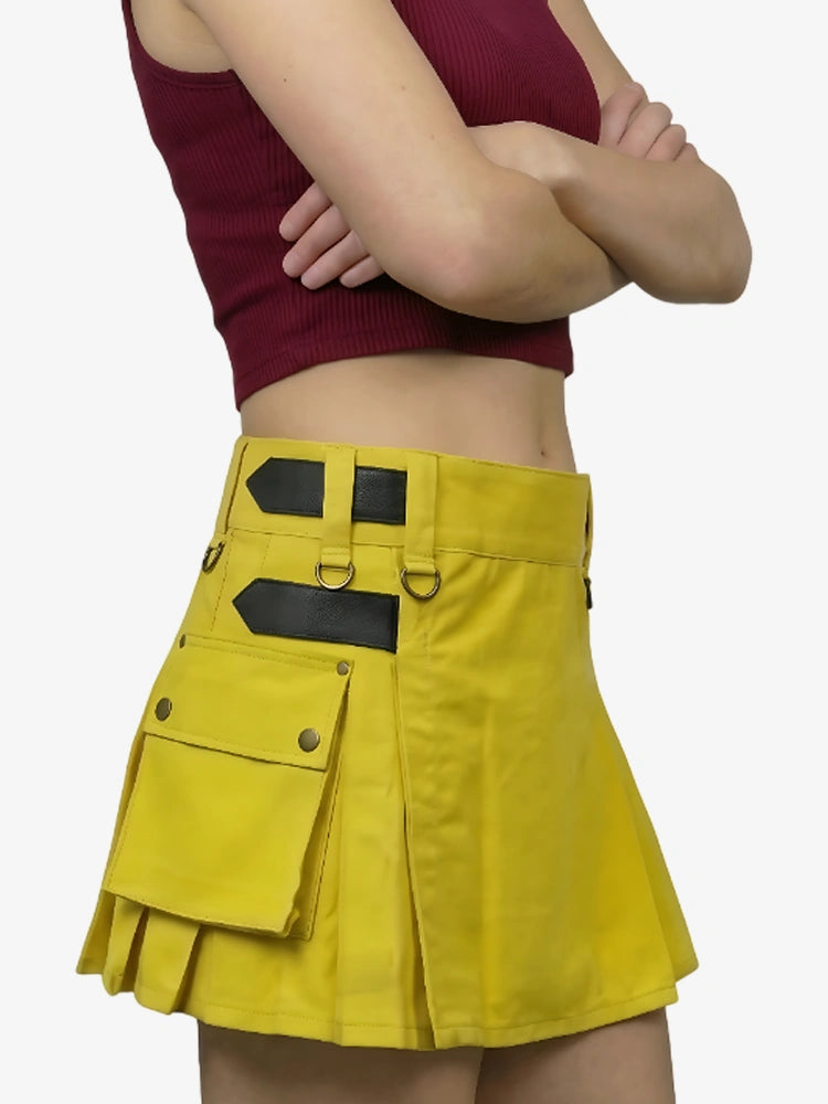 Kilt Utility Amarillo Hecho a Medida para Mujer
