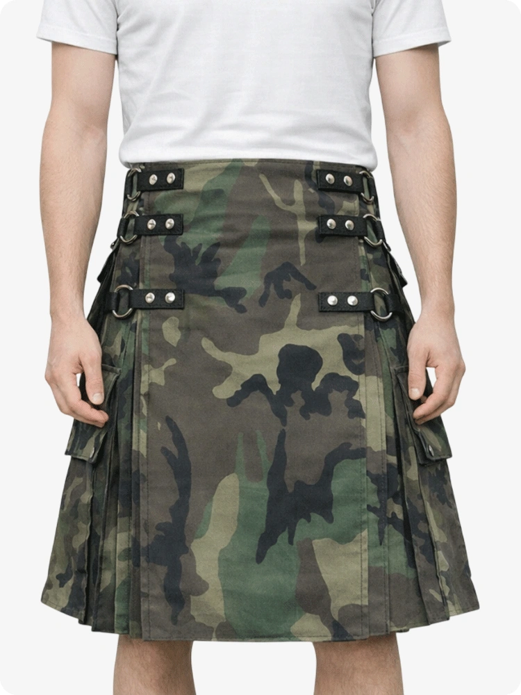 Custom Made Woodland Camo Kilt
