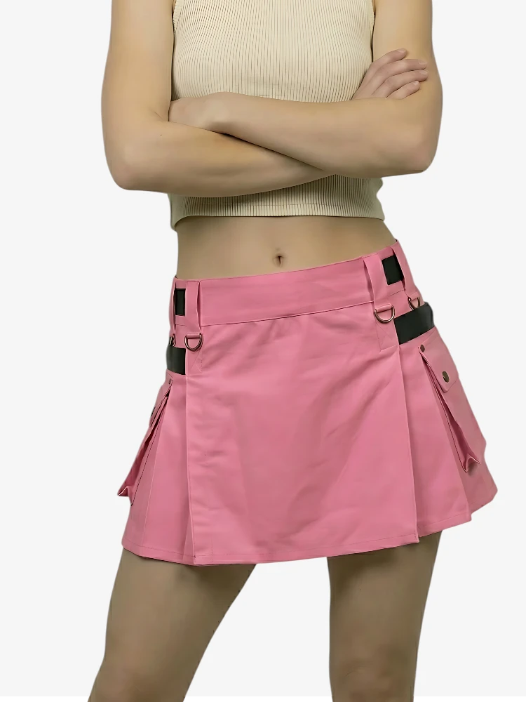 Kilt Utility Rosa Hecho a Medida para Mujer