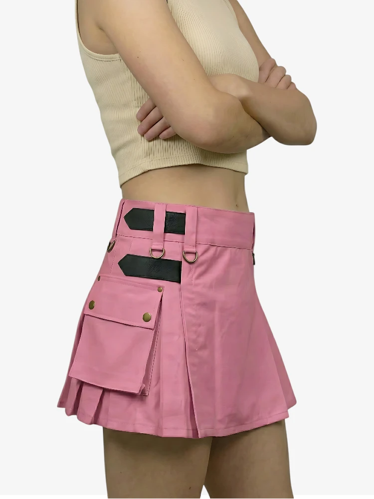 Kilt Utility Rosa Hecho a Medida para Mujer