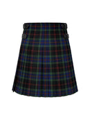 Plaid kilt with a black belt on a white background